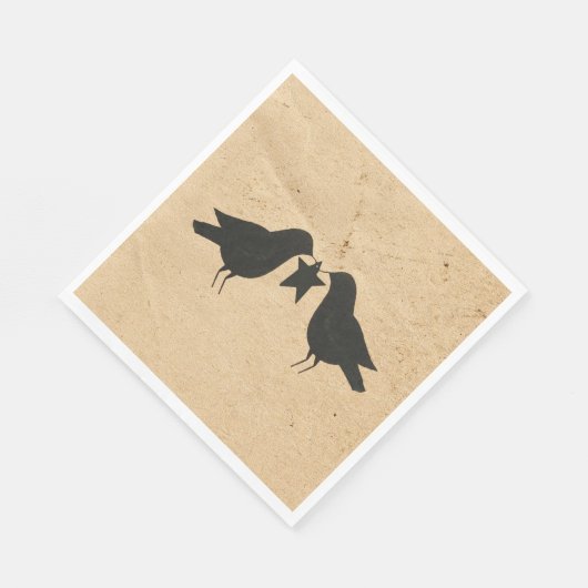 Krähen mit Star Paper Napkins Serviette (Ecke)