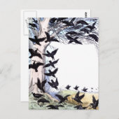 Krähen Postkarte (Vorne/Hinten)