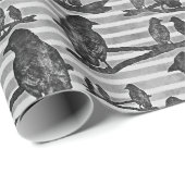 Krähen Raben Crows auf Ast Verpackung Geschenkpapier (Rolleneckpunkt)