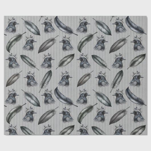 Krähen Raben Crows Federn Feathers Verpackung Geschenkpapier (Flach)