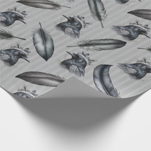Krähen Raben Crows Federn Feathers Verpackung Geschenkpapier (Ecke)
