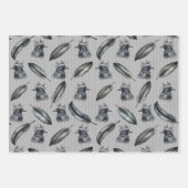Krähen Raben Crows Federn Feathers Verpackung Geschenkpapier Set (Vorderseite)