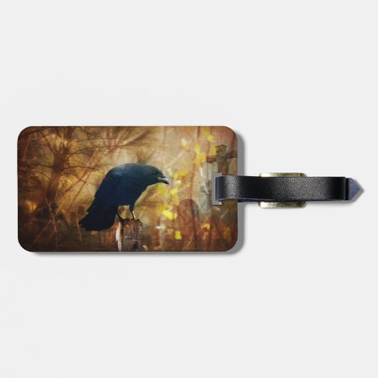Krähen-/Raben-Foto Gepäckanhänger (Rückseite horizontal)