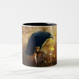 Krähen-/Raben-Foto Zweifarbige Tasse
