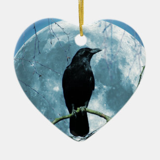 Krähen-Raben-Mond-Nachtgotische Fantasie Keramik Ornament