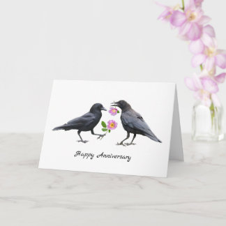 Krähen Rosen Jubiläumskarte Karte