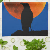 Krähen, Schwarzwild, Moon und Ravens Geschirrtuch (Gefaltet)