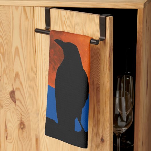 Krähen, Schwarzwild, Moon und Ravens Geschirrtuch (Drittel gefaltet)