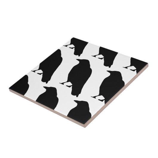 Krähen-Silhouette Fliese (Seite)