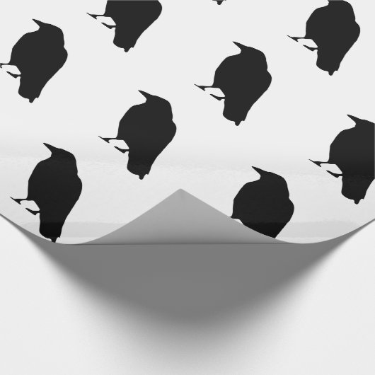 Krähen-Silhouette Geschenkpapier (Ecke)