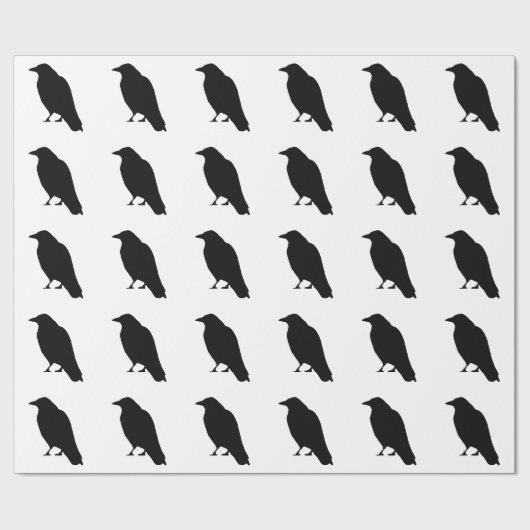 Krähen-Silhouette Geschenkpapier (Flach)