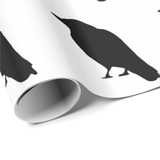 Krähen-Silhouette Geschenkpapier (Rolleneckpunkt)