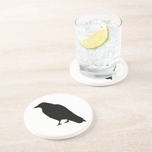 Krähen-Silhouette Untersetzer (Seite)