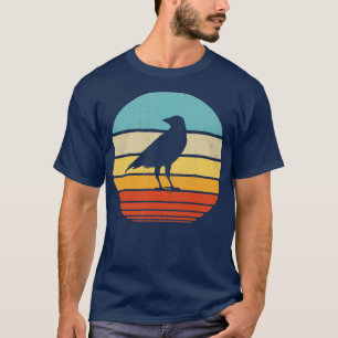 Krähen-Sonnenuntergang Retro Vintage 60er 70er Son T-Shirt