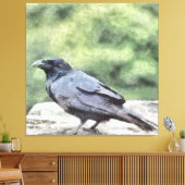 Krähen überall sind ebenso schwarze Aquarellkunst Leinwanddruck (Insitu (Wohnzimmer))