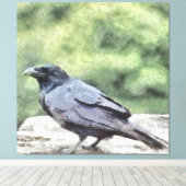 Krähen überall sind ebenso schwarze Aquarellkunst Leinwanddruck (Insitu (Holzboden))