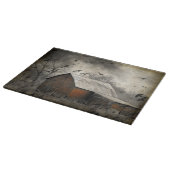 Krähen und alter Stall Schneidebrett (Ecke)