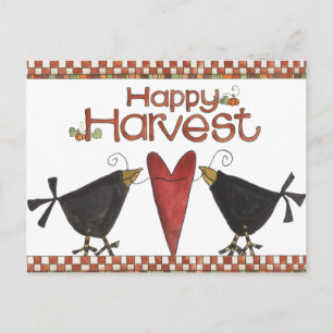 Krähen und Herz Postkarte