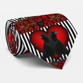 Krähen und Herzen Krawatte (Gerollt)
