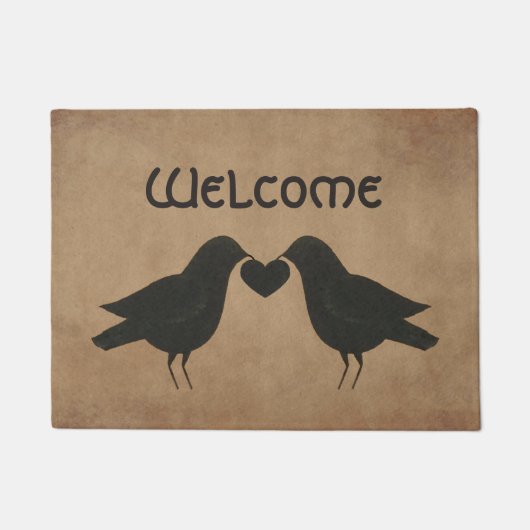 Krähen und Herzklappe Fußmatte (Vorderseite)