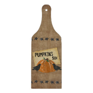 Krähen und Kürbisglas-Schneidebrett Schneidebrett