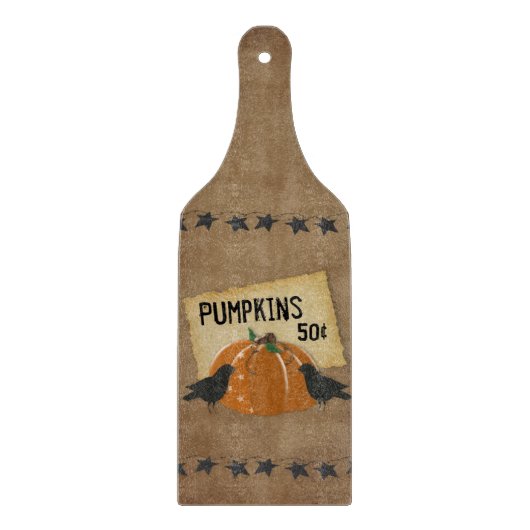 Krähen und Kürbisglas-Schneidebrett Schneidebrett (Vorderseite)