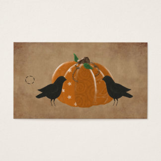 Krähen und Pumpkin Primitive Hang Tag