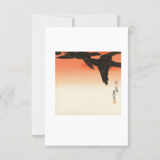 Krähen und roter Himmel (1888 - 1889) Vintage Japa Einladung