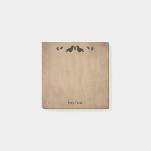 Krähen und Stangen Post-it Klebezettel (Vorderseite)