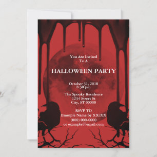 Krähen und Vollmond Einladung