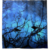 Krähen versuchten Murder Blue Skies Duschvorhang (Vorderseite)