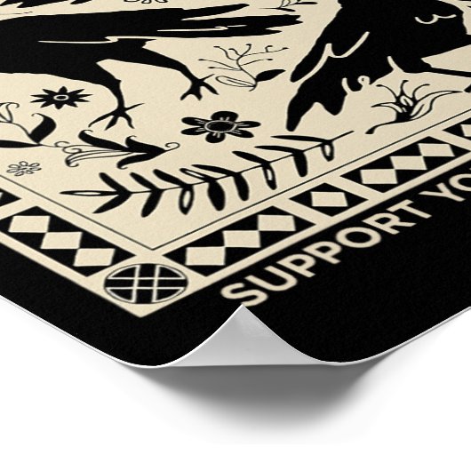 Krähen vor Bros unterstützen Ihren lokalen Mord Fu Poster (Ecke)