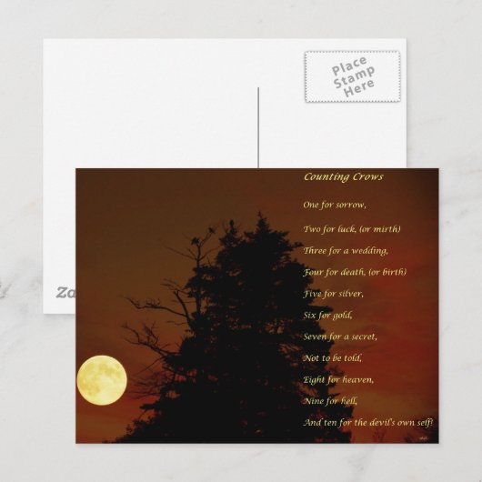 Krähen zählen postkarte (Vorne/Hinten)