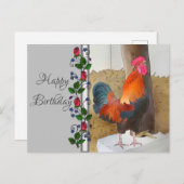 Krähender Hahn Postkarte (Vorne/Hinten)