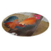 krähender Hahn Schneidebrett (Ecke)