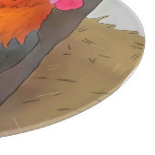 krähender Hahn Schneidebrett (Ecke)