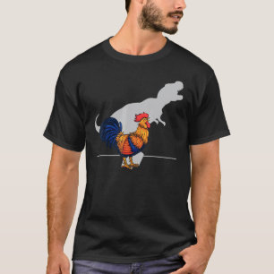 Krähendes Huhn T Rex Dinosaurier Tier Bauernhof Ki T-Shirt