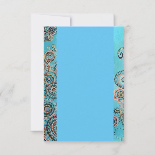 Krähenmalerei auf Blau Dankeskarte (Rückseite)