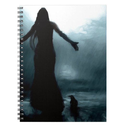 Krähenraben-Regenwasser der keltischen Göttin Notizblock (Vorderseite)