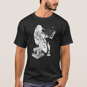 Krähenraven mit Büchern mit Tätowierung Mystery un T-Shirt