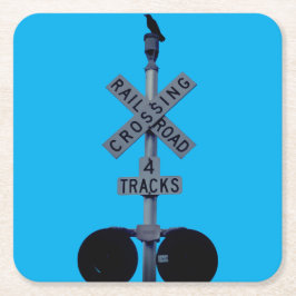 Krähenüberwachung  rechteckiger pappuntersetzer