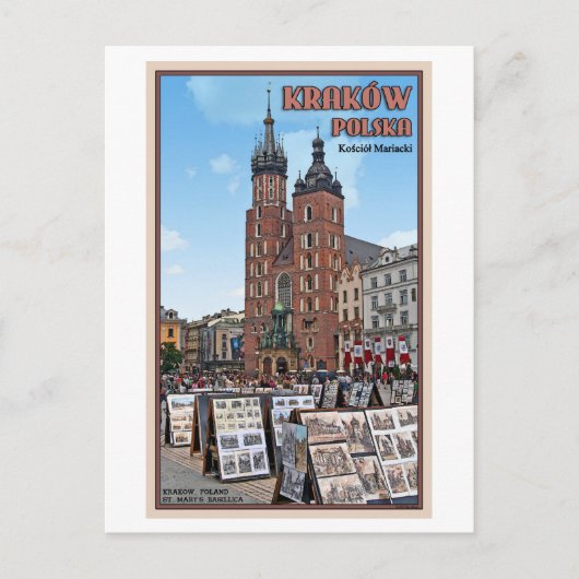 Krakau - Basilica St. Marys Postkarte (Vorderseite)