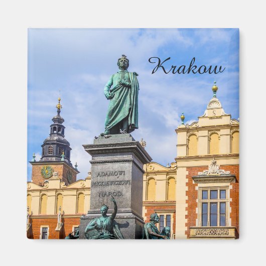 Krakau, Ein Mickiewicz-Denkmal, Polen, Magnet (Vorne)