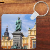 Krakau, Ein Mickiewicz-Denkmal, Polen, Magnet Schlüsselanhänger (Rückseite)