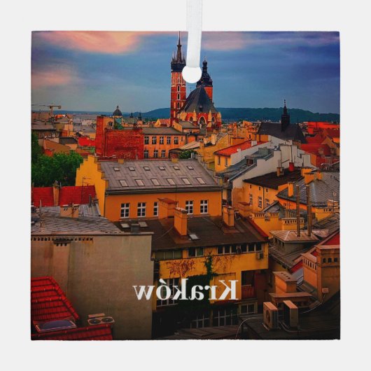 Krakau Europe Polen Altstadt Polens Ornament Aus Glas (Rückseite)