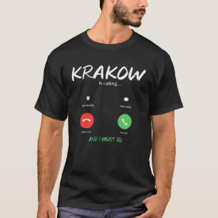 Krakau nennt Krakau Polen Urlaubsmigration T-Shirt