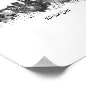 Krakau Poland Skyline BW Poster (Ecke)