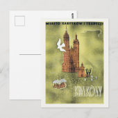 Krakau Poland Vintage Poster 1930er Postkarte (Vorne/Hinten)