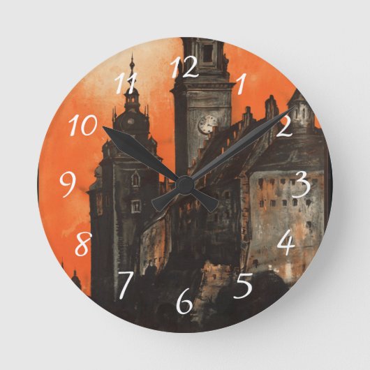Krakau Polen - alte StadtGebäude Runde Wanduhr (Vorderseite)