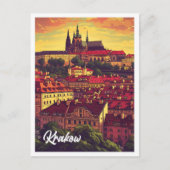 Krakau Polen Kunstreise Illustration Postkarte (Vorderseite)
